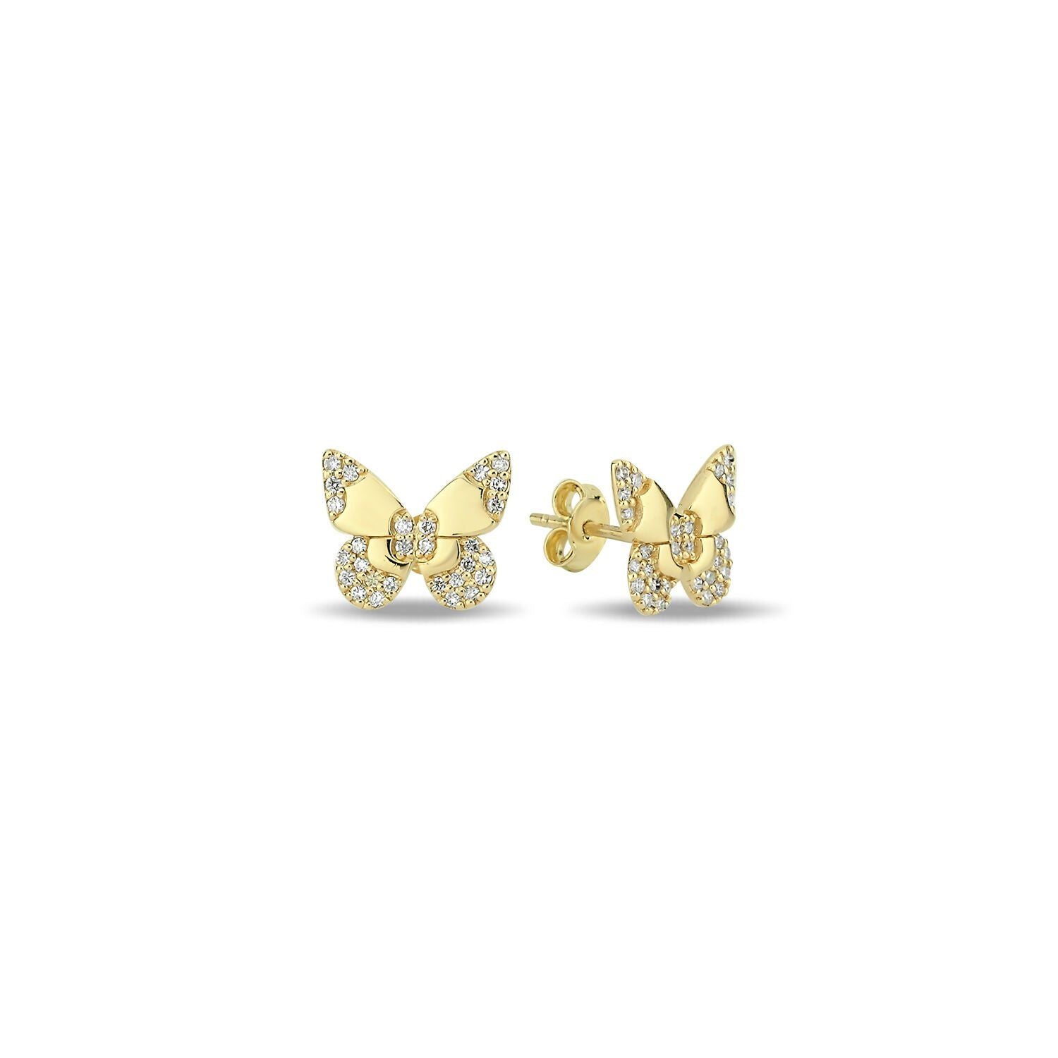 14k Diamond Butterfly Studs